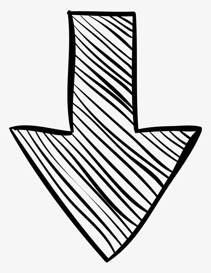 Down Arrow Sketch - Down Arrow Png, transparent png