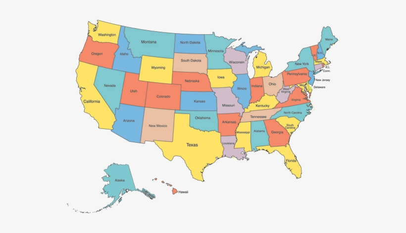 Usa Map Detailed Eps - Study For A Map Test, transparent png