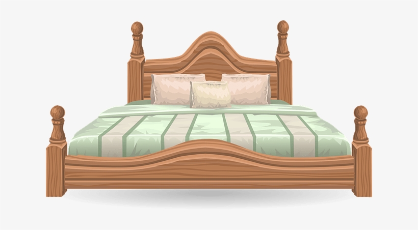 Large Vintage Bed - Furniture Clip Art Bed, transparent png
