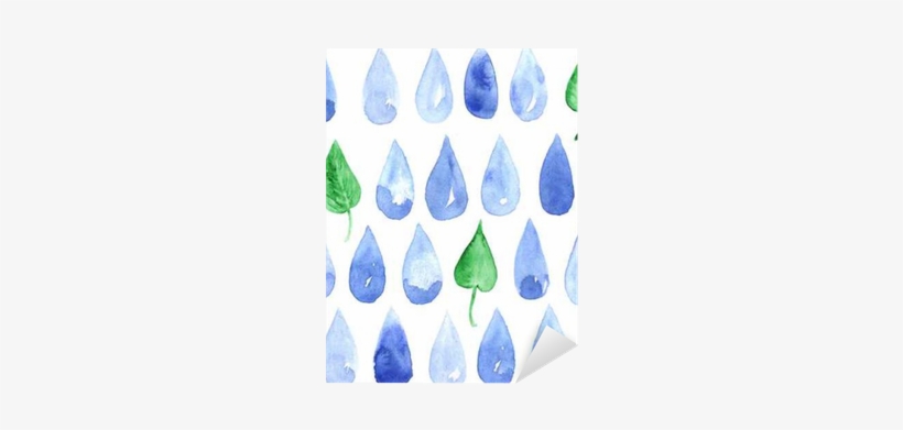 Watercolor Drops And Fresh Leaves On White Background - White, transparent png