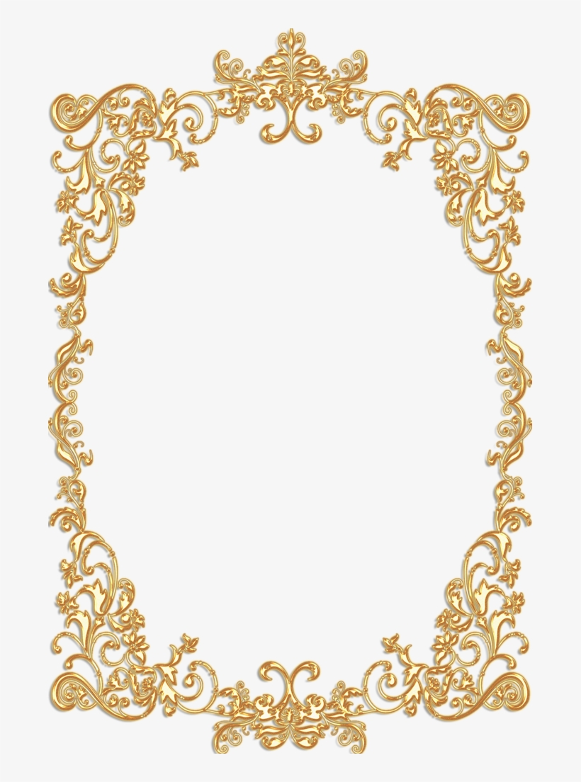 I - Gold Vintage Frame Png, transparent png