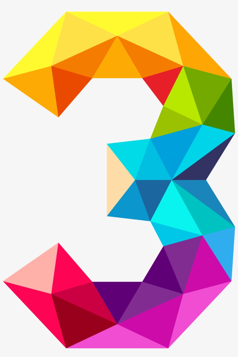 Triangles Number Three Png Image Gallery View - Number 3 Png, transparent png