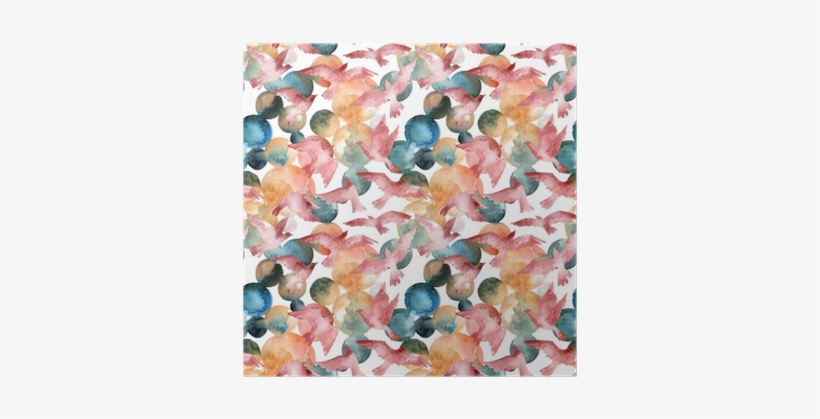 Abstract Watercolor Circles And Flying Birds Seamless - Gallery Direct Abstract Watercolor Circles By Tanycya, transparent png