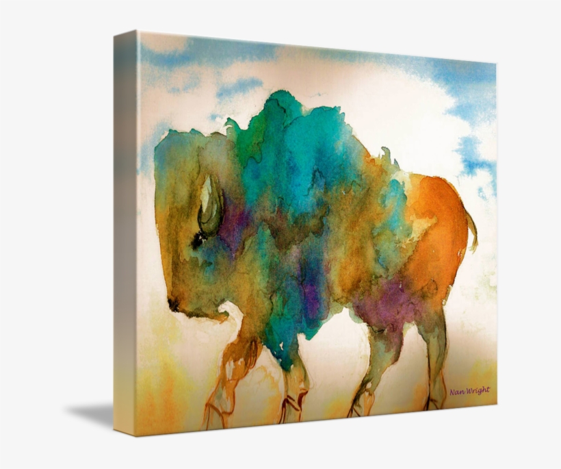 "roaming Buffalo" By Nan Wright - Gallery-wrapped Canvas Art Print 22 X 16 Entitled Roaming, transparent png