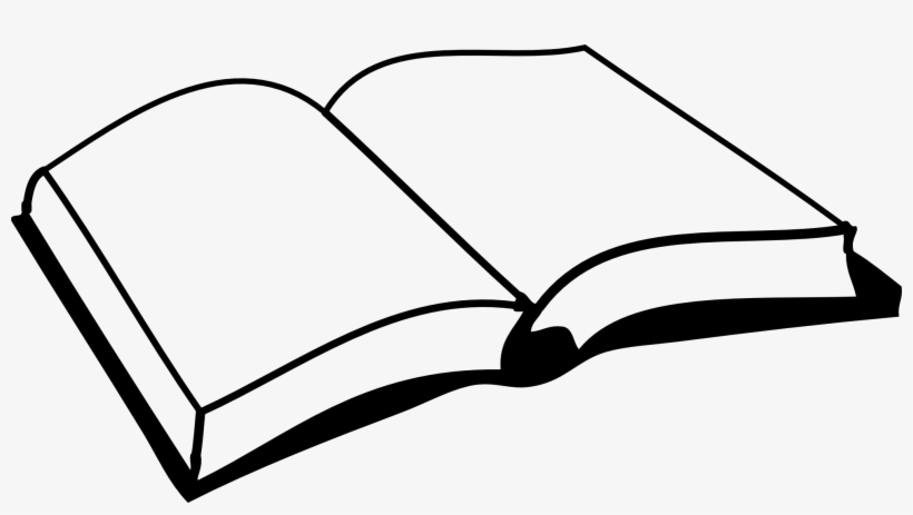 Open Book Black And White Clipart - Open Book Clip Art, transparent png