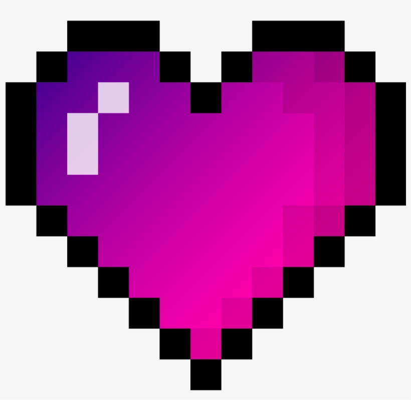 Gradient Pixelheart Gradientheart Gradientp - Purple Pixel Heart, transparent png
