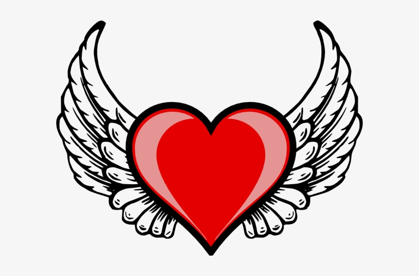 Png Free Library Wing Logo Clip Art Vector Online Royalty - Love Heart With Wings, transparent png