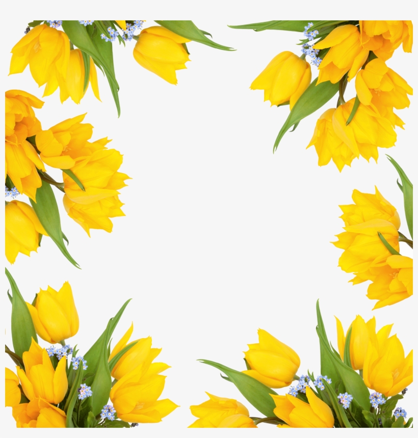 Yellow Flower Border Png - Leezone Flower Printing Cotton Velvet Square Throw, transparent png