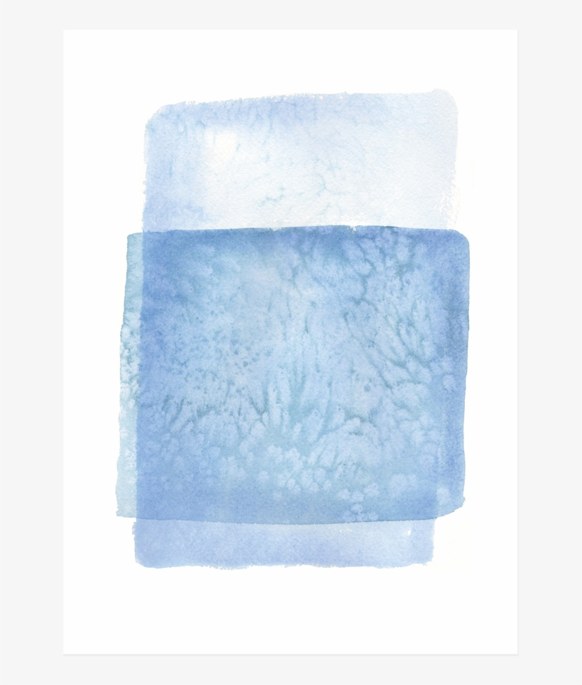 Blue Layers Watercolor Art Print, transparent png