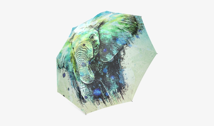 Watercolor Elephant Foldable Umbrella - Watercolor Elephant Watercolor Elephant Oval Ornament, transparent png