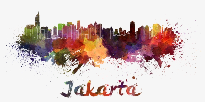 Bigstock Jakarta Skyline In Watercolor - Jakarta Skyline Transparent, transparent png