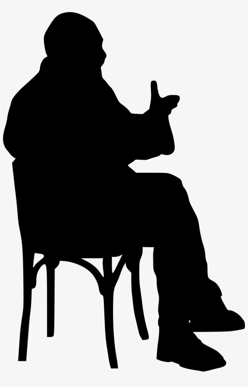 Png File Size - Silhouette People Sitting On Chair, transparent png