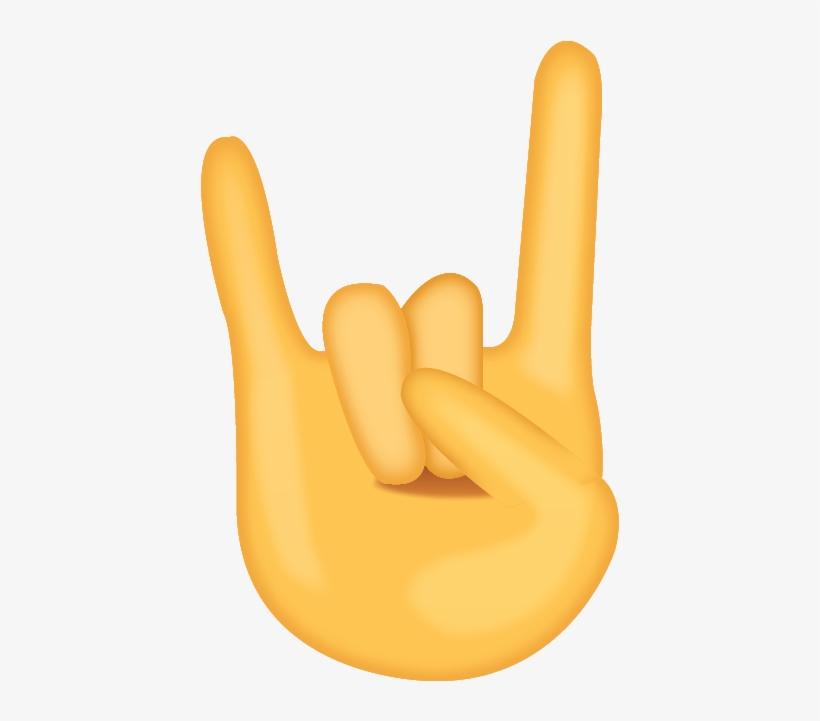 The Devil Horn Rock And Roll Emoji Hand Will Send The - Rock On Emoji Png, transparent png