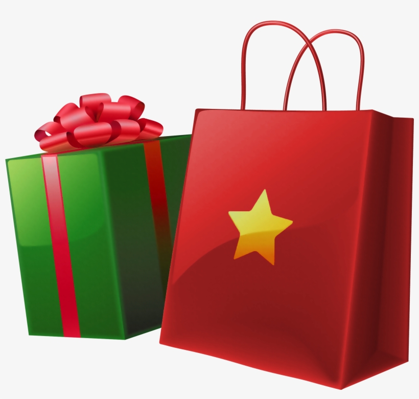 Transparent Christmas Gift Box And Bag - Gift Bag Png, transparent png