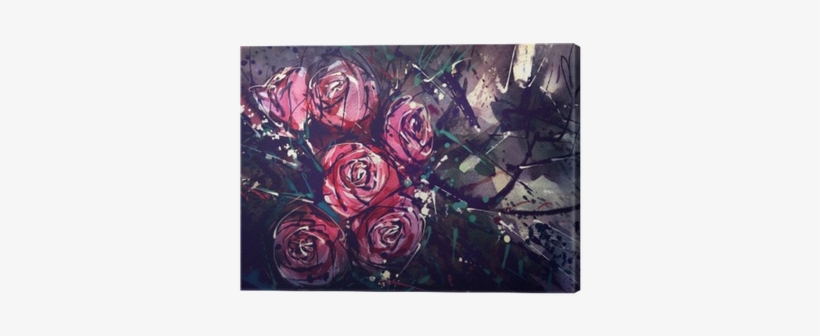 Watercolor Painting Style Roses Abstract Art - Painting, transparent png