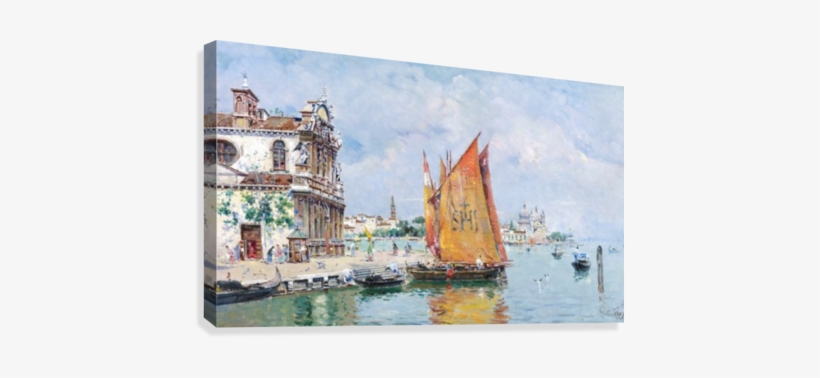 A Large Boat By The Port Of Venice Canvas Print - Venice, transparent png