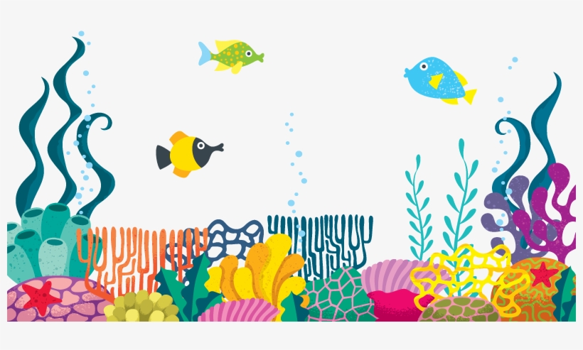 Sea Weed Coral Fish - Illustration, transparent png