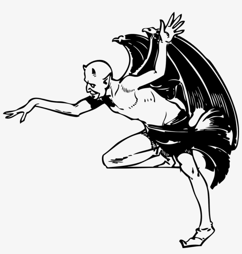 Free Vector Devil Posing Clip Art - Satan Vector, transparent png
