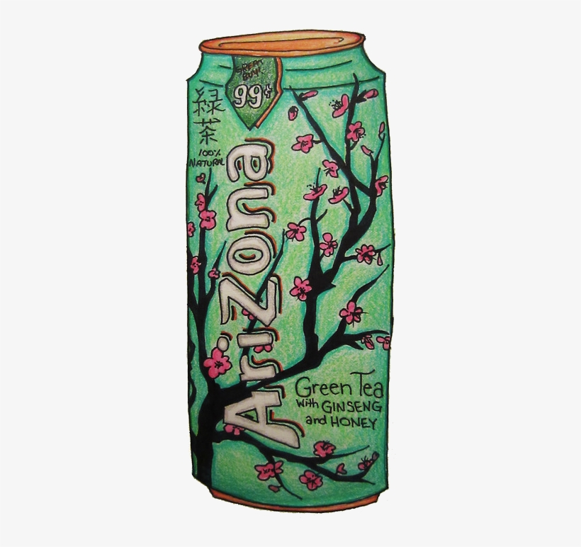 Arizona Green Tea With Ginseng And Honey - Arizona Green Tea Drawing, transparent png
