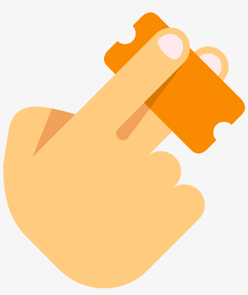 The Icon Is A Hand With Its Index Finger And Middle - Hand With Tickets Icon, transparent png
