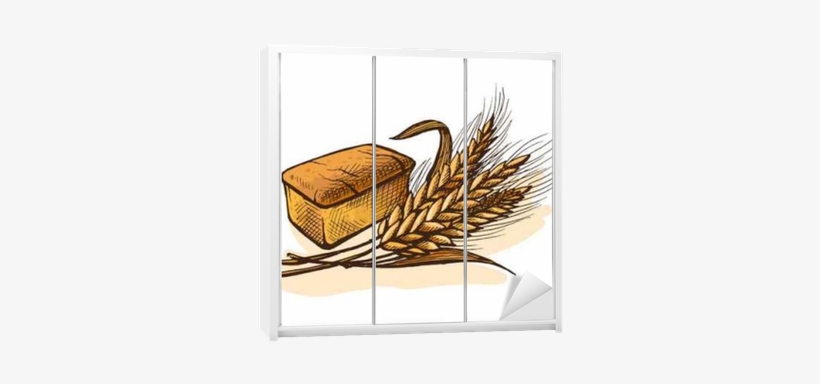 Watercolor Bread And Wheat In Graphic Style Wardrobe - Watercolor Painting, transparent png