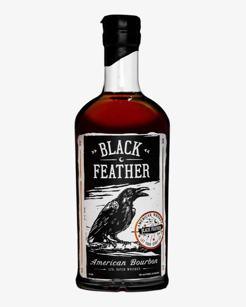 Black Feather Whiskey Bottle Copy - Bourbon Whiskey, transparent png