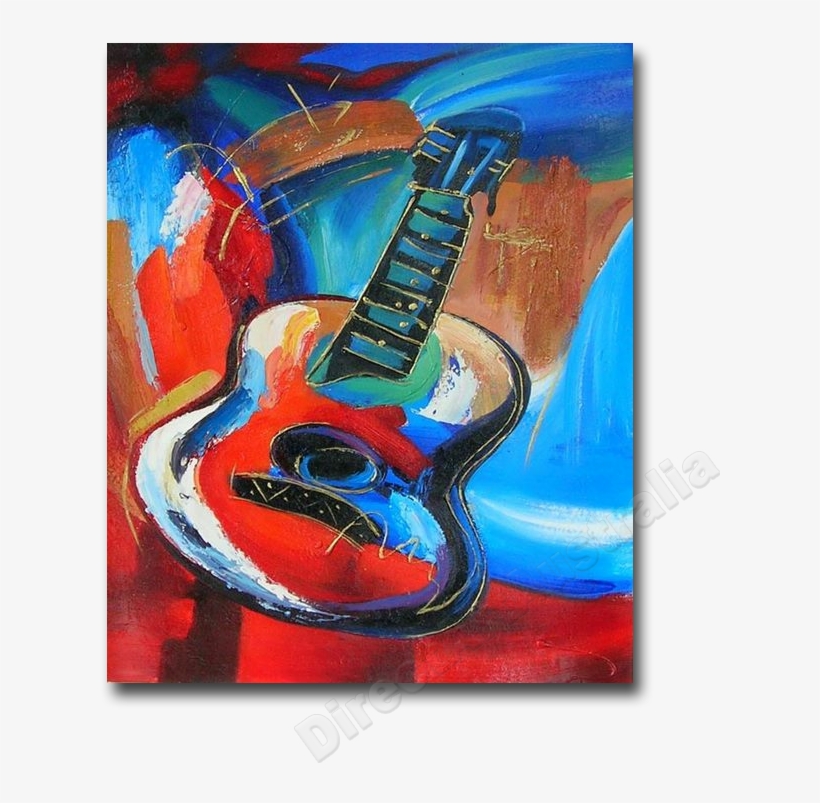 Music Art Abstract Modern Painting Oil On Canvas For - Guitar Painting Modern, transparent png