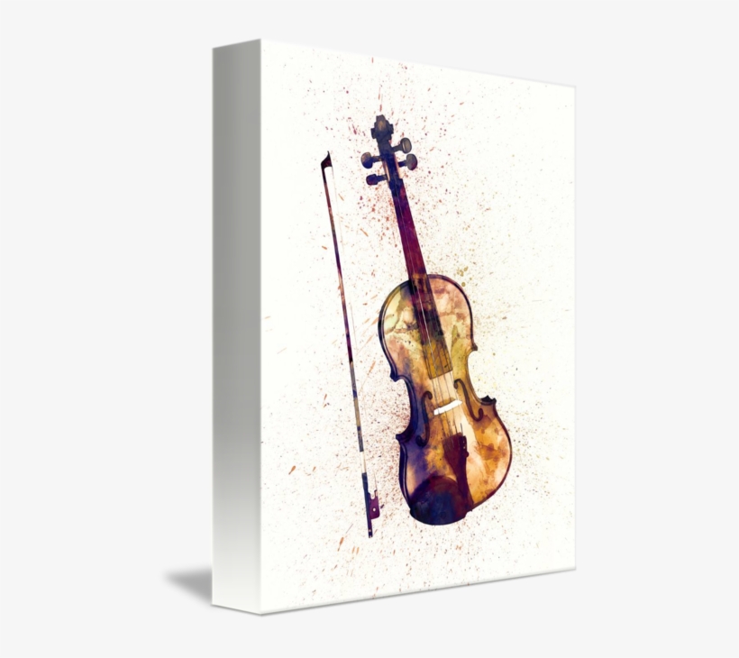 Violin Abstract Watercolor By Michael Tompsett - Michael Tompsett Canvas Art Prints - Violin, transparent png