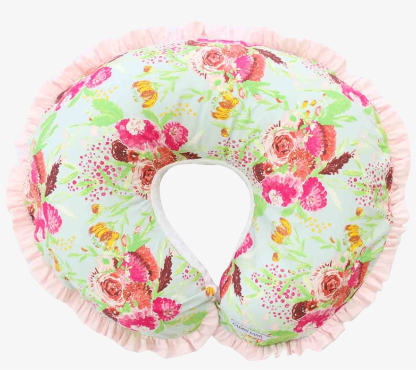 Fiona's Ruffle Nursing Pillow Cover In Blue And Pink, transparent png