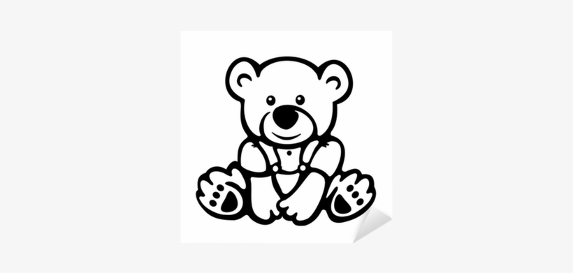 Vector Of Cute Baby Bear Silhouette - Little Bear Wall Art Sticker Decal, Black, Size Medium, transparent png