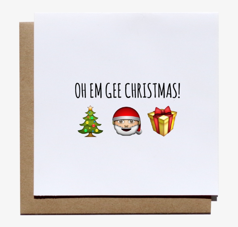 Oh Em Gee Christmas Emoji Card - Christmas Cards Emoji, transparent png