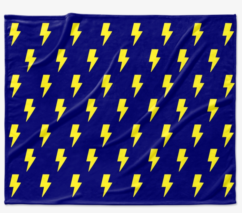 Yellow Lightning Bolts On Navy Blanket, transparent png