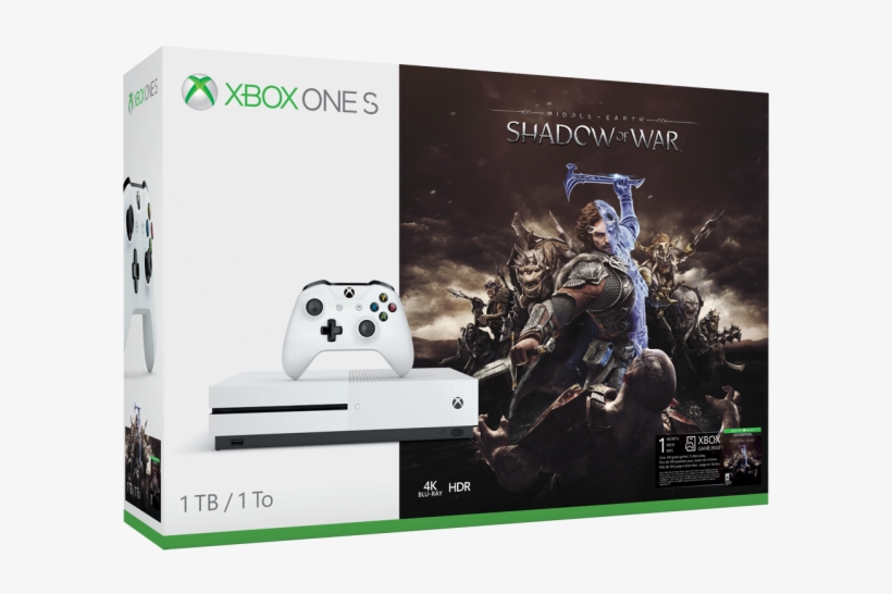Xbox One S 1tb Middle-earth Hero Image - Xbox One S Shadow Of War Bundle, transparent png