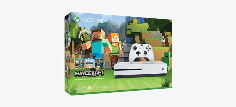 En Intl L Xboxone Console Minecraft Us Zq9 00043 Mnco - Xbox 1 S Minecraft Bundle, transparent png