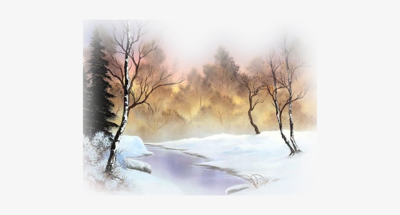 Tubes Paisagens - Paisajes De Nieve En Oleo, transparent png