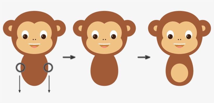 Clipart Free How To Create A Hanging Illustration In - Cartoon Monkey Body, transparent png