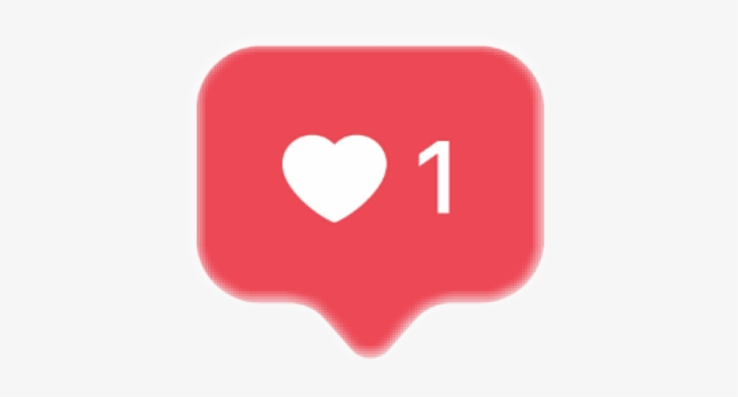 Like Heart Shape Bubble 1like Onelike Notification - Like Instagram Icon Png, transparent png