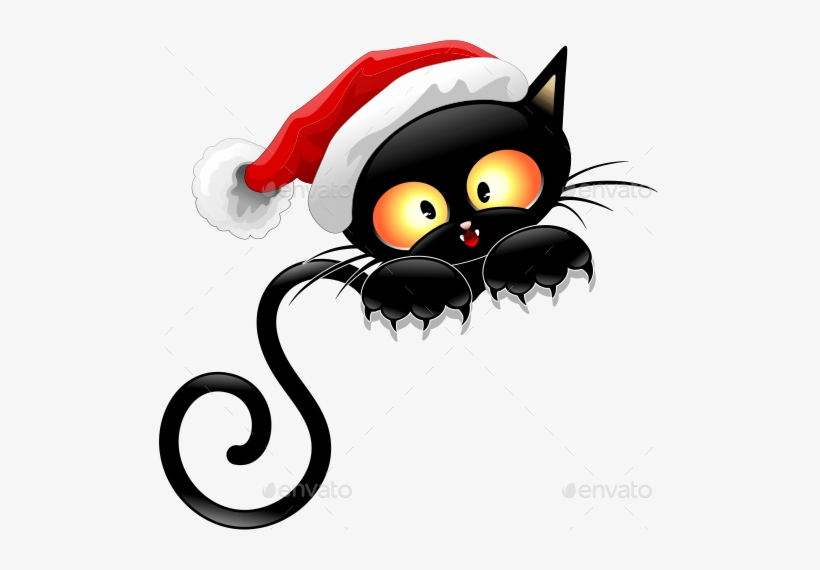 Preview Cat Cartoon Isolated Png 500 - Christmas With Cats Cartoon, transparent png