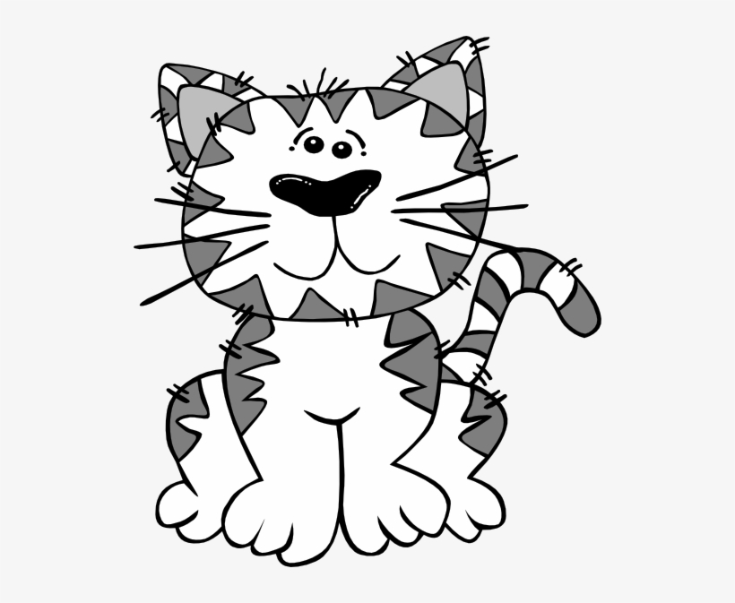 Cat Cartoon White Gray Clip Art - White And Grey Cat Cartoon, transparent png