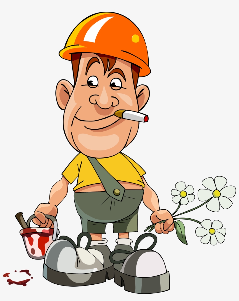 0 117dd4 6941d3b0 Orig - Construction Worker Smoking Cartoon, transparent png
