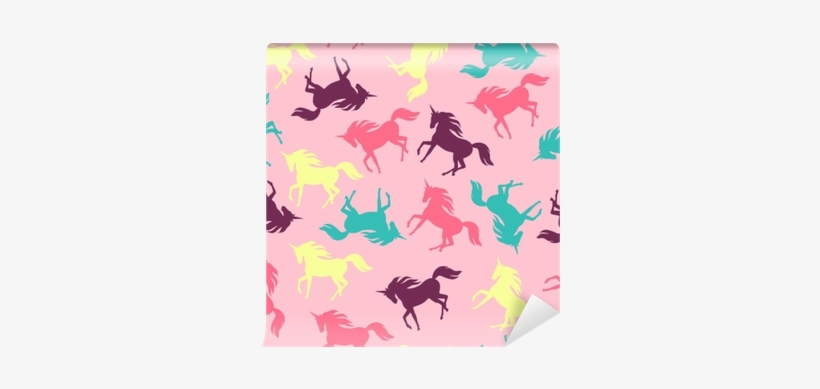 Realistic Unicorn Silhouette Seamless Pattern - 'unicorns Wall Décor By Sincere Surroundings - 'unicorns, transparent png