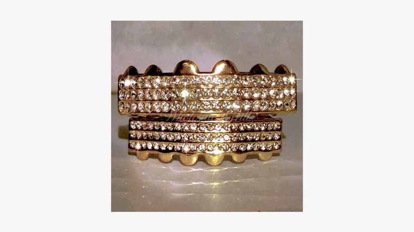 Grillz Or Fronts, Are Usually A Precious Metal Cover - Gold Plated Iced Out Grillz, transparent png