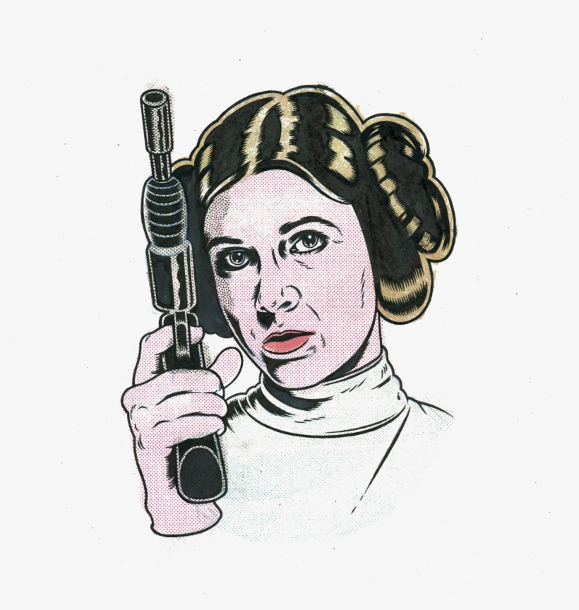 Pulp Celebrities By Ink Bad Company On Behance - Leia Organa, transparent png