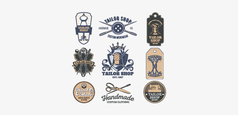 Set Of Vector Tailor Emblem, Signage, Logo, Tailor, - Vector Graphics, transparent png