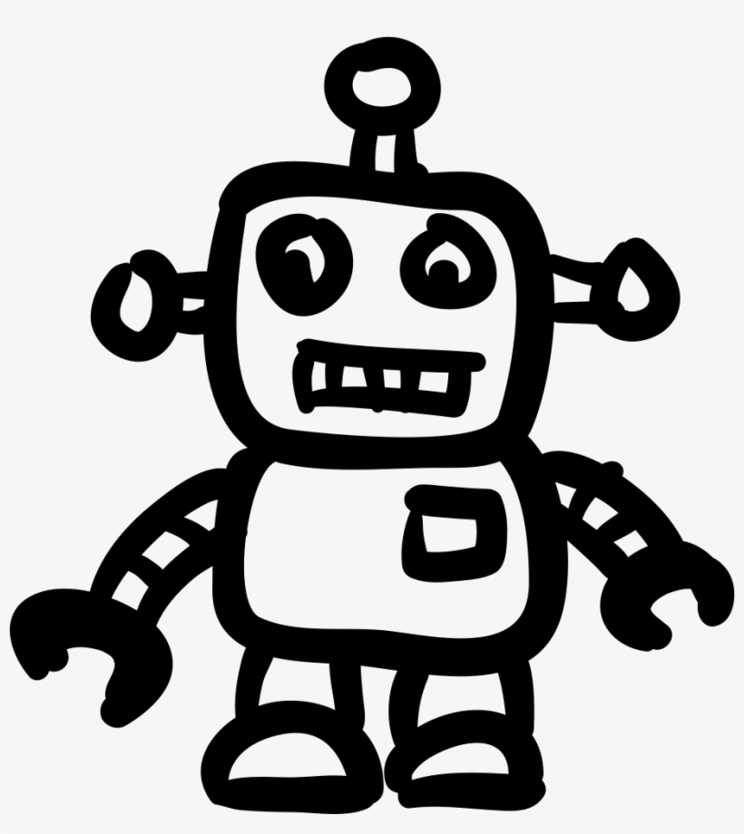 Robot Hand Drawn Toy Comments - Hand Drawn Robot, transparent png