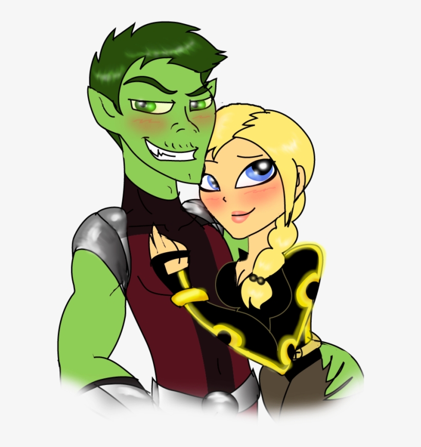 Beast Boy With Terra-tgg439 - Beast Boy Superhero Girls, transparent png