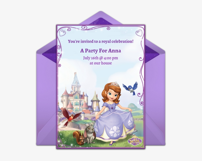Update Design - Sofia The First Invite, transparent png