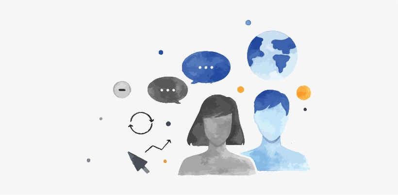 Watercolor Of A World And Two People - Lettering Gaming, transparent png