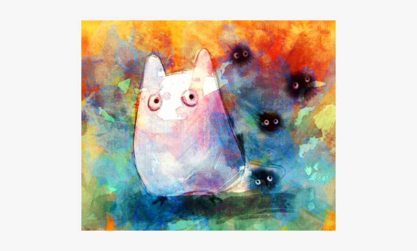 “chibi Totoro And Dust Bunnies - Totoro Dust Bunny, transparent png