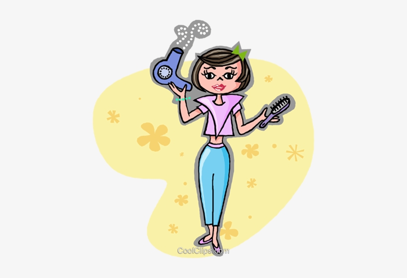Woman With Hair Dryer And Hair Brush - Imagem De Secador E Escova, transparent png